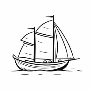 Yacht - Sailing ship adventure coloring page