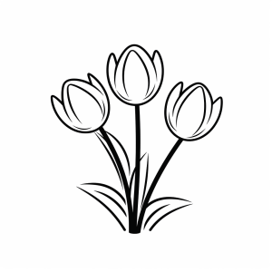 Yellow tulips - Yellow tulips coloring page