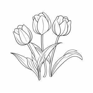 Yellow tulips - Yellow tulips drawing for children