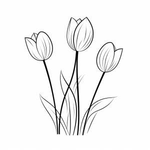 Yellow tulips - Yellow tulips coloring page