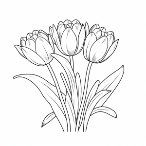 Yellow tulips - Yellow tulips coloring page