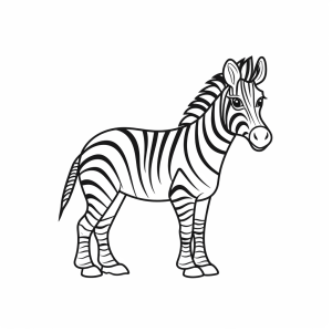 Zebra - Zebra coloring page: creative coloring for children