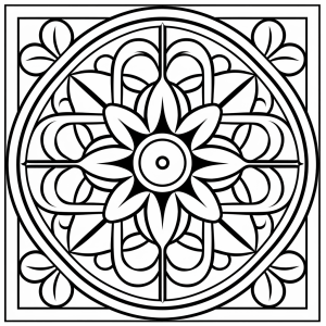 Zen Mandala - Relaxing Zen motif to color in