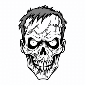 Zombie - Creepy zombie head to print out